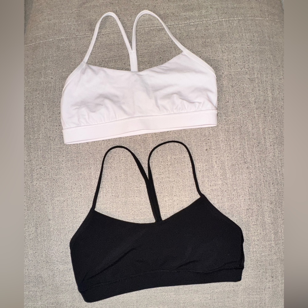 TWO Lululemon Flow-Y Sports Bras BUNDLE: Black & White (NWOT)